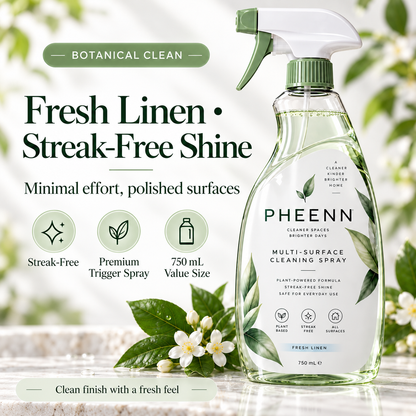 🌿 PHEENN® Multi-Surface Cleaning Spray – Fresh Linen Streak-Free Everyday Cleaner, 750 mL