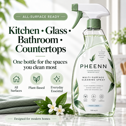 🌿 PHEENN® Multi-Surface Cleaning Spray – Fresh Linen Streak-Free Everyday Cleaner, 750 mL