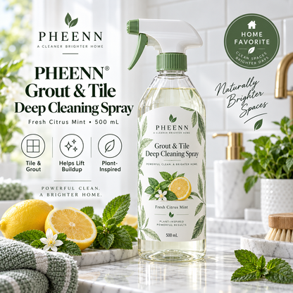 ✨ PHEENN® Grout & Tile Deep Cleaning Spray – Fresh Citrus Mint Cleaner for Tile, Grout & Everyday Buildup, 500 mL🍃