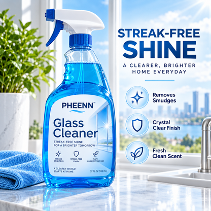 PHEENN® Window & Glass Cleaner – Powerful Daily Cleaning Spray for Smudges, Fingerprints, Dust and Water Spots