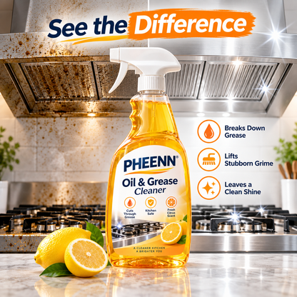 PHEENN® Oil & Grease Cleaner – Powerful Kitchen Degreaser Spray for Stovetops, Range Hoods, Countertops & Appliances