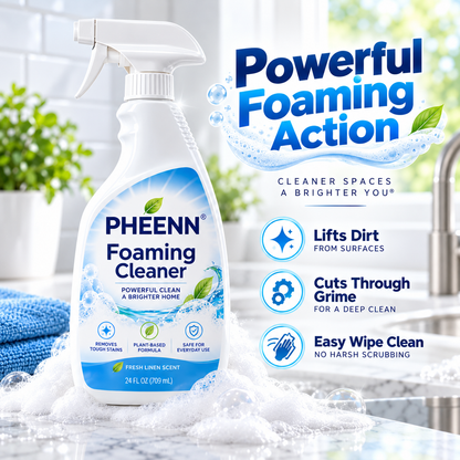🌿 PHEENN® Deep Cleaning Foaming Spray – Easy-Wipe Multi-Surface Cleaner for Sinks, Counters, Bathrooms, Kitchens & Tiles