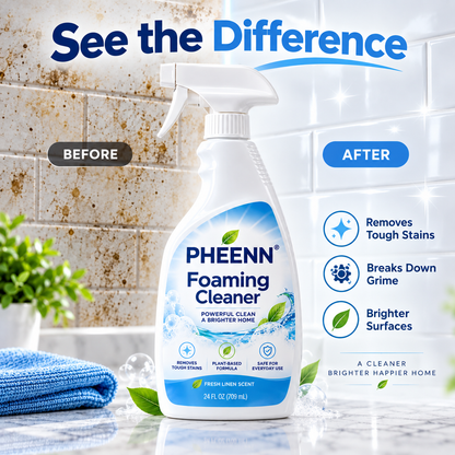 🌿 PHEENN® Deep Cleaning Foaming Spray – Easy-Wipe Multi-Surface Cleaner for Sinks, Counters, Bathrooms, Kitchens & Tiles