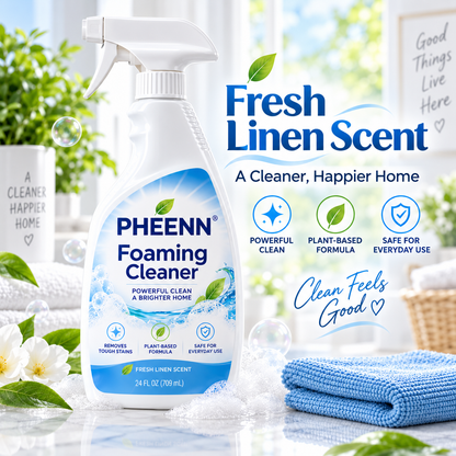 🌿 PHEENN® Deep Cleaning Foaming Spray – Easy-Wipe Multi-Surface Cleaner for Sinks, Counters, Bathrooms, Kitchens & Tiles